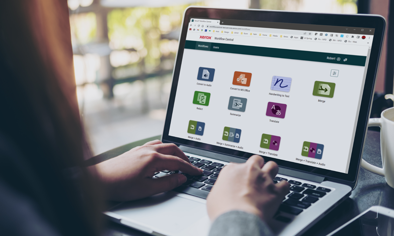 screenshot of Xerox Workflow Central